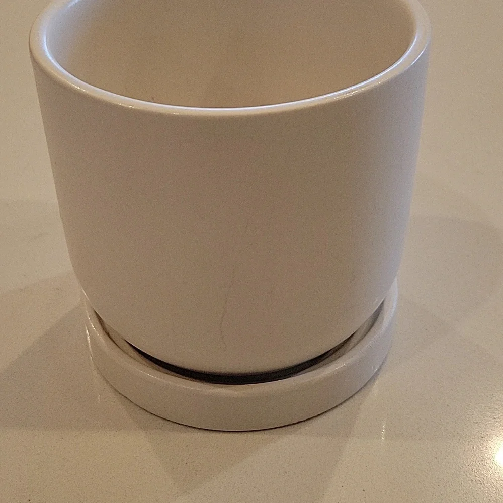 Pottery Barn Modern White Ceramic Planter Set